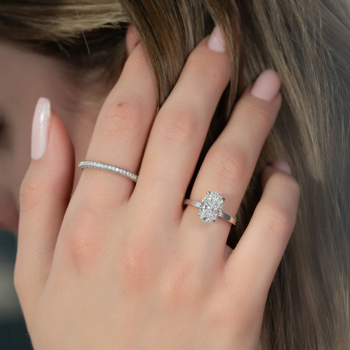 The Estella Oval Lab Diamond Moissanite Engagement Ring *Shown with 2 ct #material_white