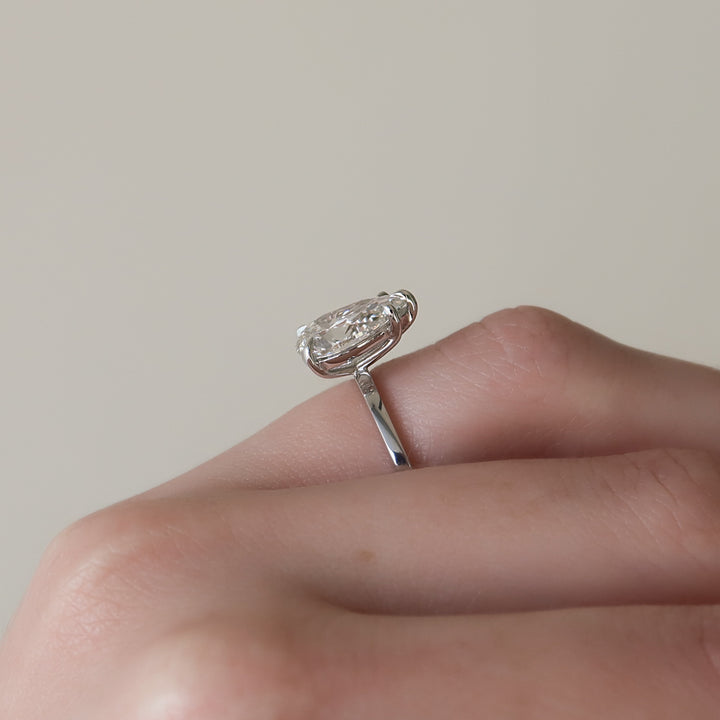 The Estella Pear Lab Diamond Moissanite Engagement Ring *Shown with 2.5 ct #material_white