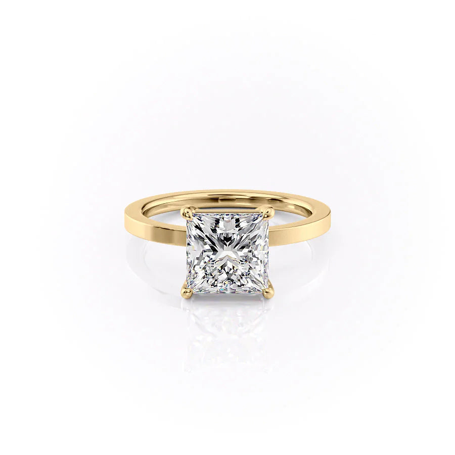 The Estella Set With Princess Solitaire Lab Diamond 1 Carat 14K Gold#material_14k-gold