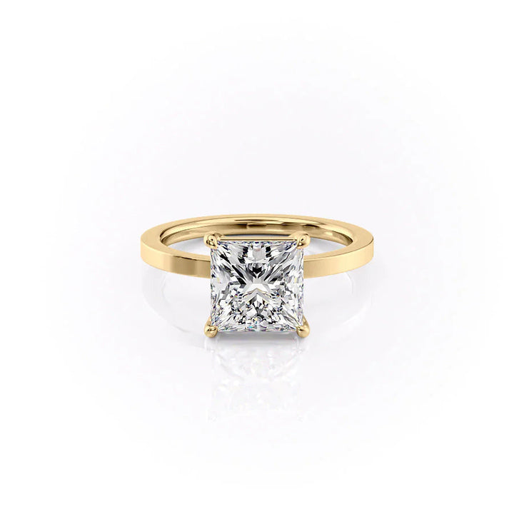 The Estella Set With Princess Solitaire Lab Diamond 1 Carat 14K Gold#material_14k-gold