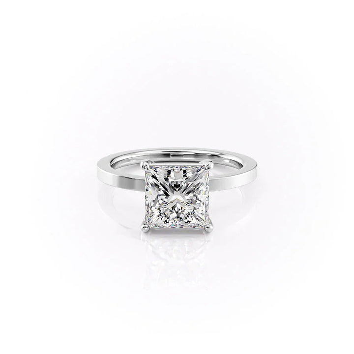 The Estella Set With Princess Solitaire Lab Diamond 1 Carat 14K White#material_14k-white