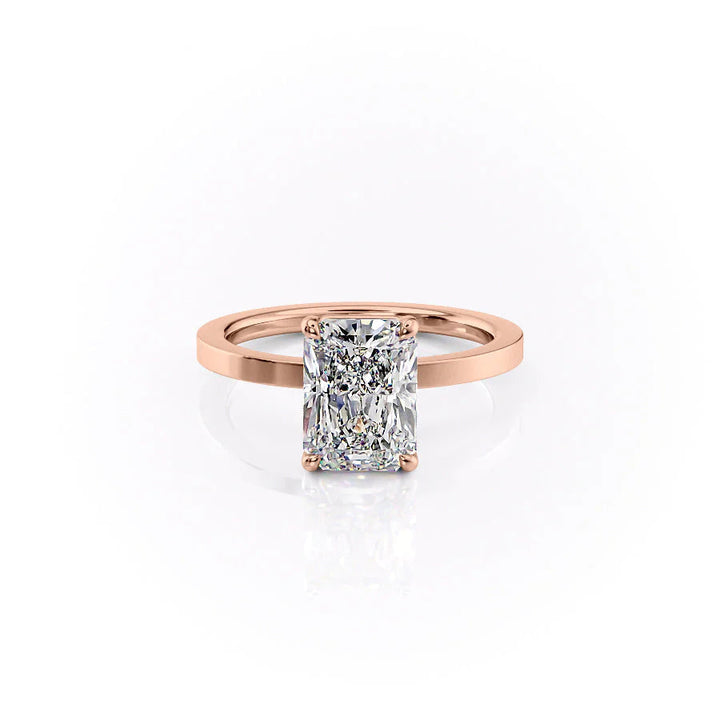 The Estella Set With Radiant Solitaire Lab Diamond 1 Carat 14K Rose#material_14k-rose