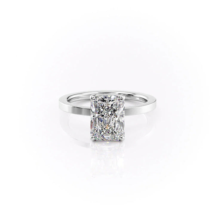 The Estella Set With Radiant Solitaire Lab Diamond 1 Carat 14K White#material_14k-white