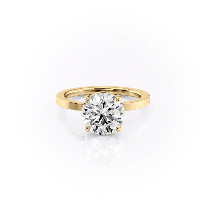 The Estella Set With Round Solitaire Moissanite#material_14k-gold