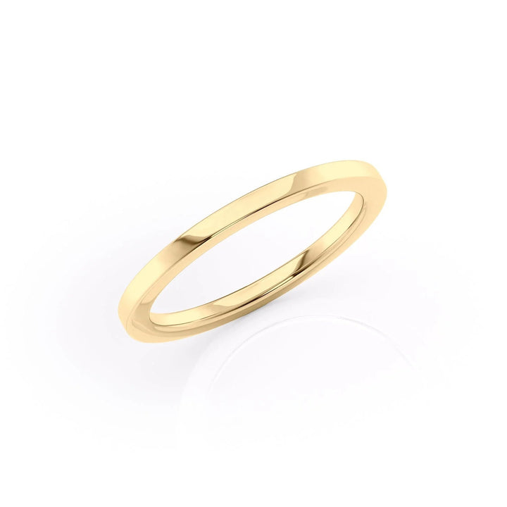 The Estella Wedding Bands Plain 14K Gold#material_14k-gold