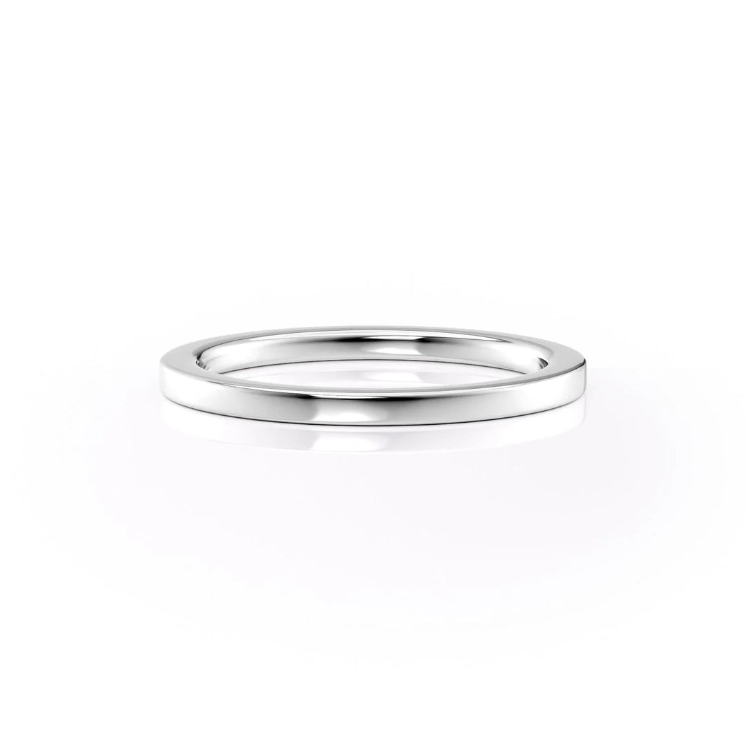 The Estella Wedding Bands Plain 14K White#material_14k-white