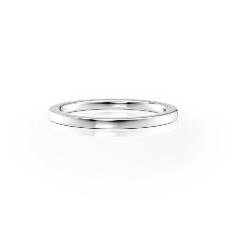 The Estella Wedding Bands Plain 14K White#material_14k-white