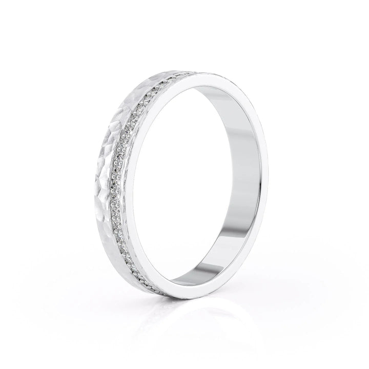 The Etan Wedding Bands Hammered 14K White#material_14k-white