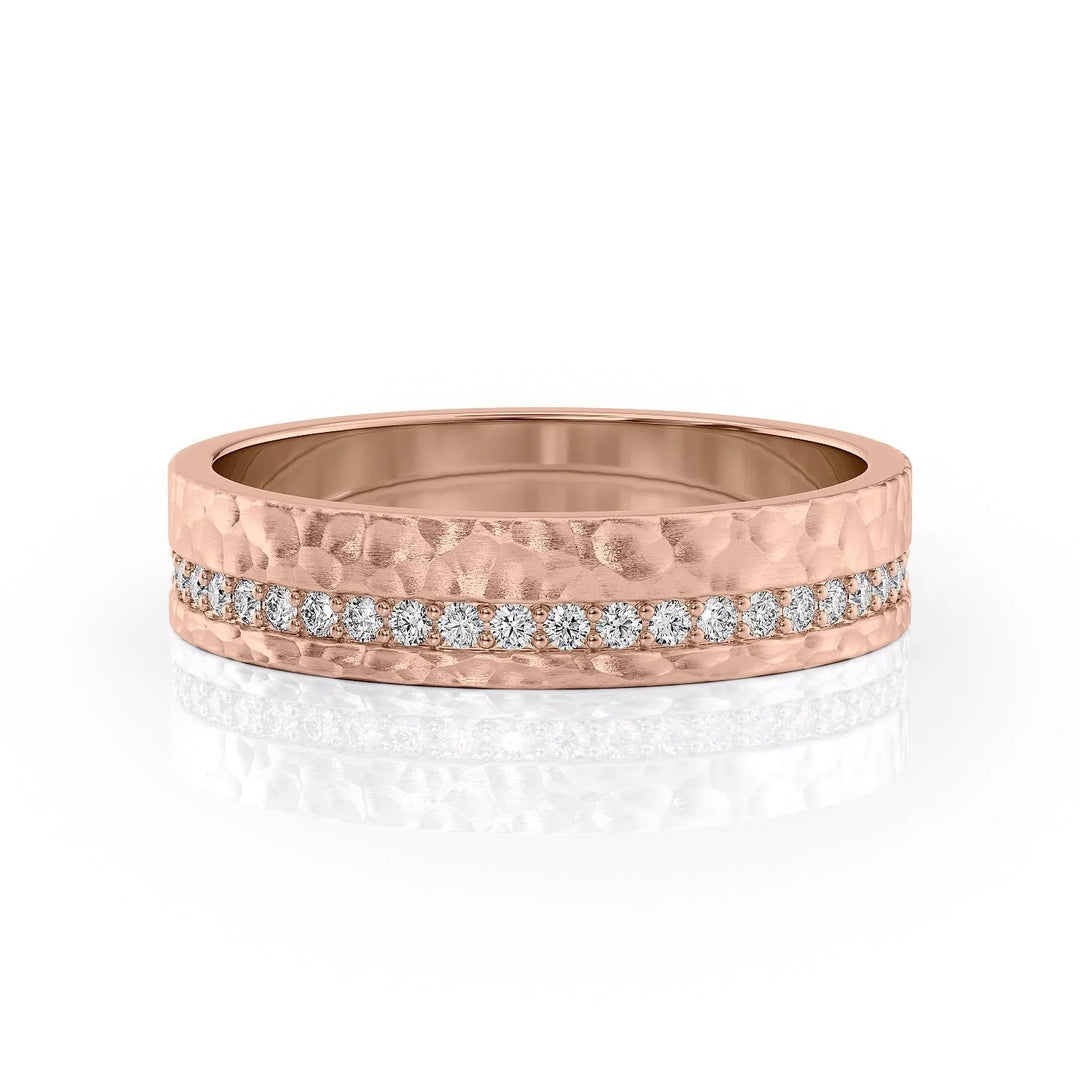 The Etan Wedding Bands Hammered 14K Rose#material_14k-rose