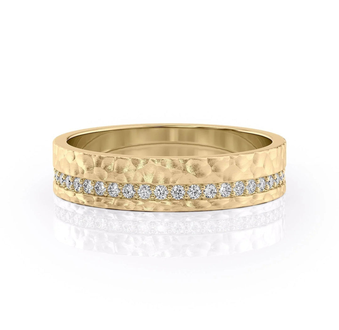 The Etan Wedding Bands Hammered 18K Gold#material_18k-gold