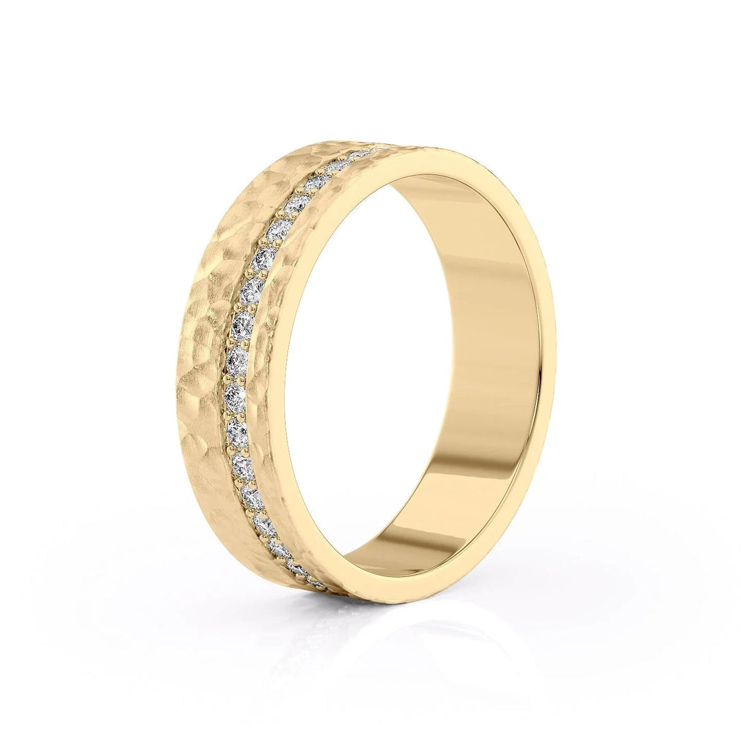 The Etan Wedding Bands Hammered 14K Gold#material_14k-gold