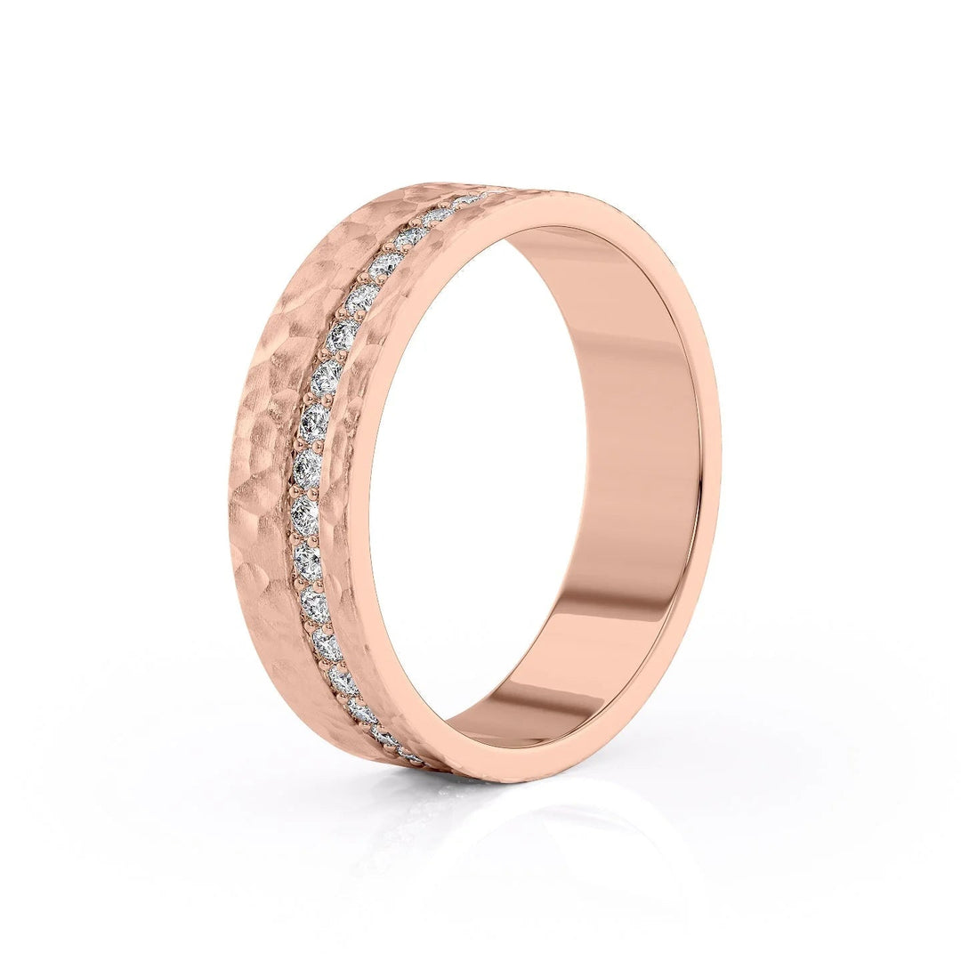 The Etan Wedding Bands Hammered 14K Rose#material_14k-rose