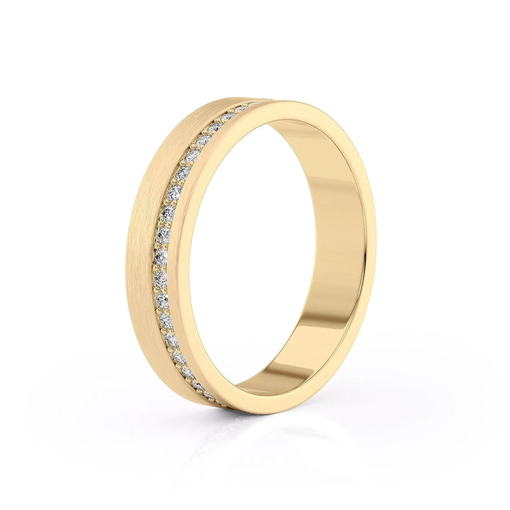 The Etan Wedding Bands Matte 14K Gold#material_14k-gold