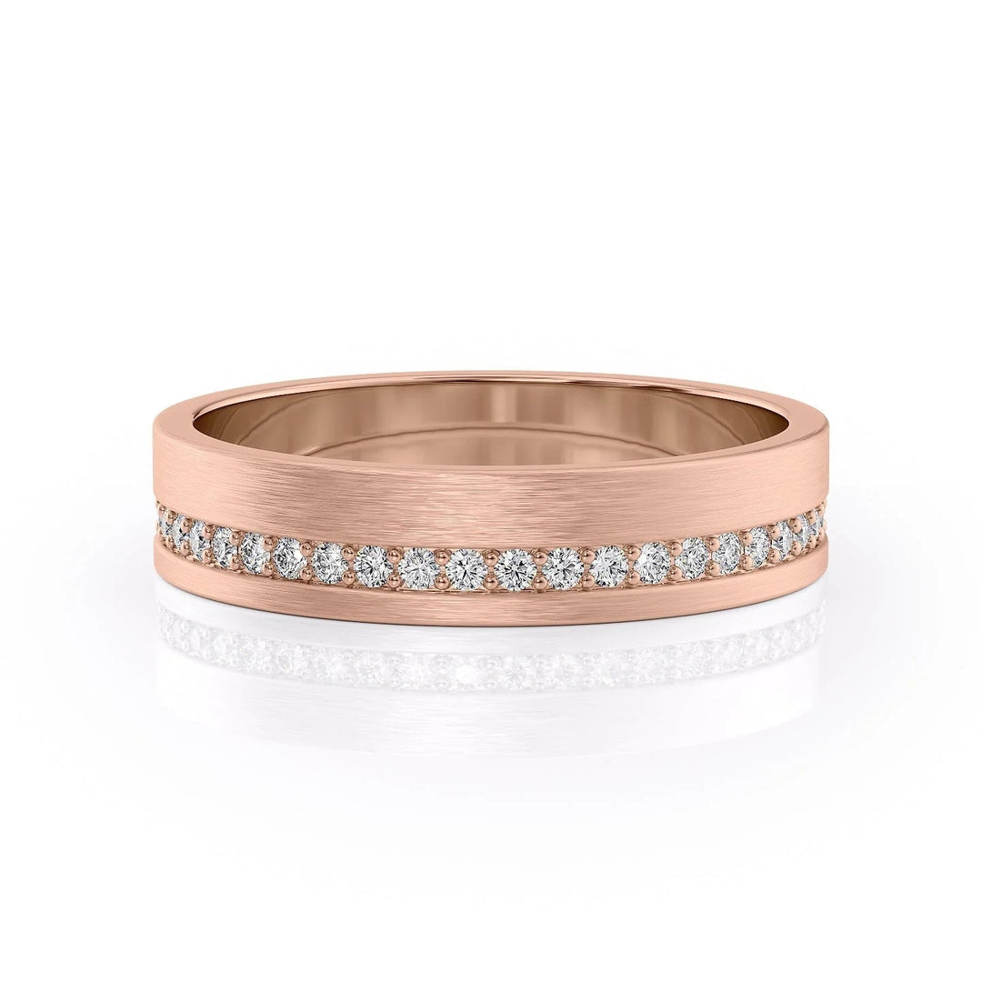 The Etan Wedding Bands Matte 14K Rose#material_14k-rose