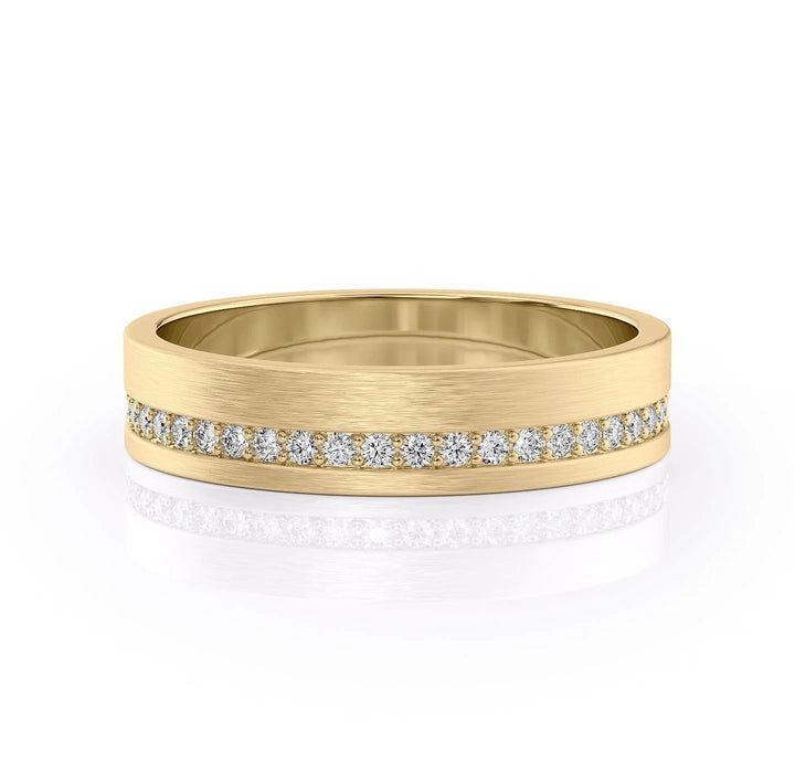 The Etan Wedding Bands Matte 18K Gold#material_18k-gold