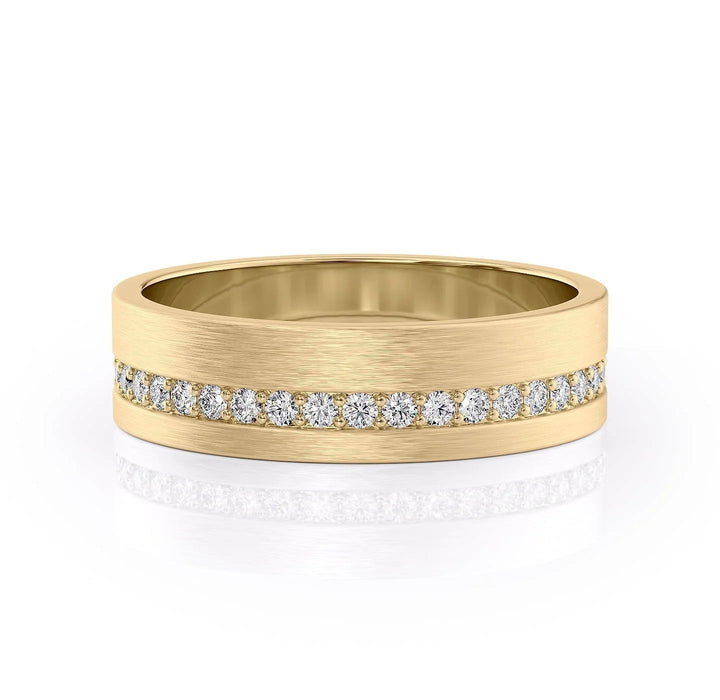 The Etan Wedding Bands Matte 14K Gold#material_14k-gold