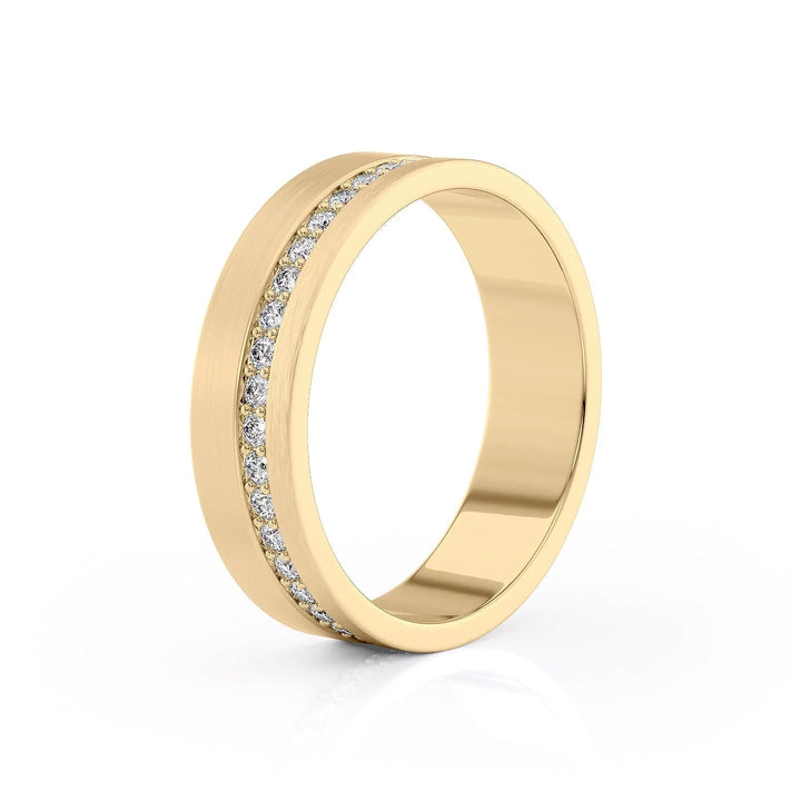 The Etan Wedding Bands Matte 14K Gold#material_14k-gold