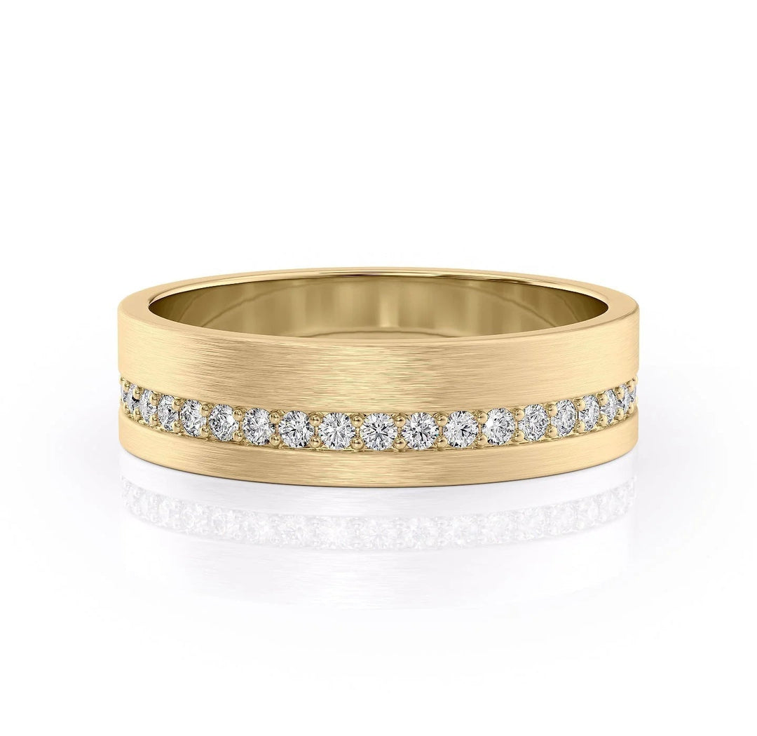 The Etan Wedding Bands Matte 18K Gold#material_18k-gold