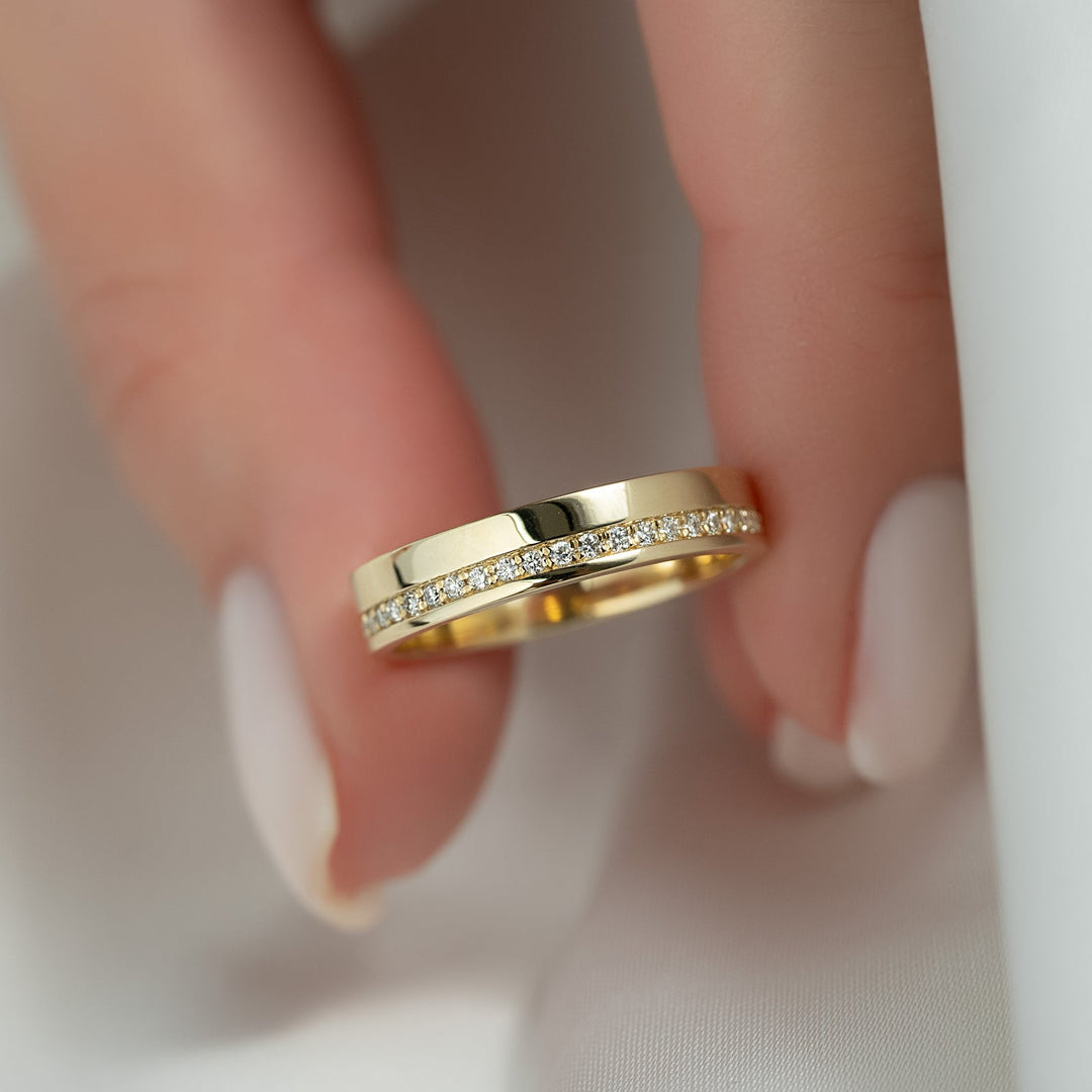 The Etan Wedding Bands Polished 14K Gold#material_14k-gold