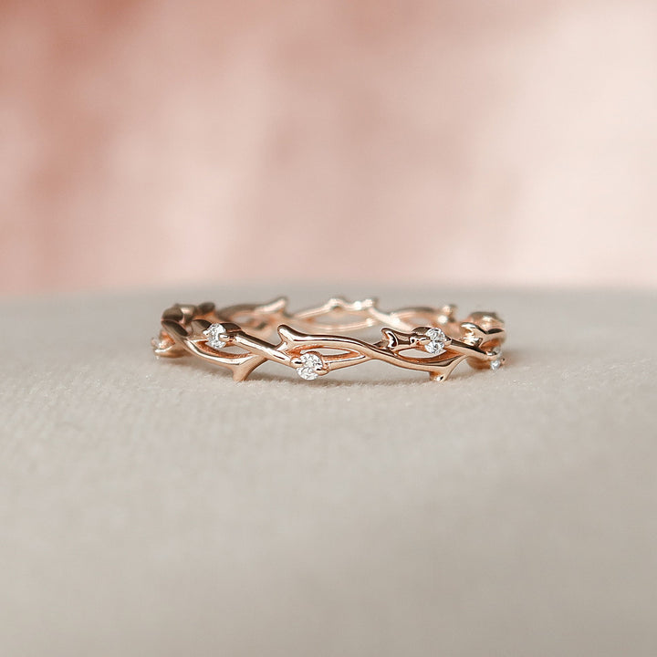 The Eternity Coco Wedding Bands Polished 14K Rose#material_14k-rose