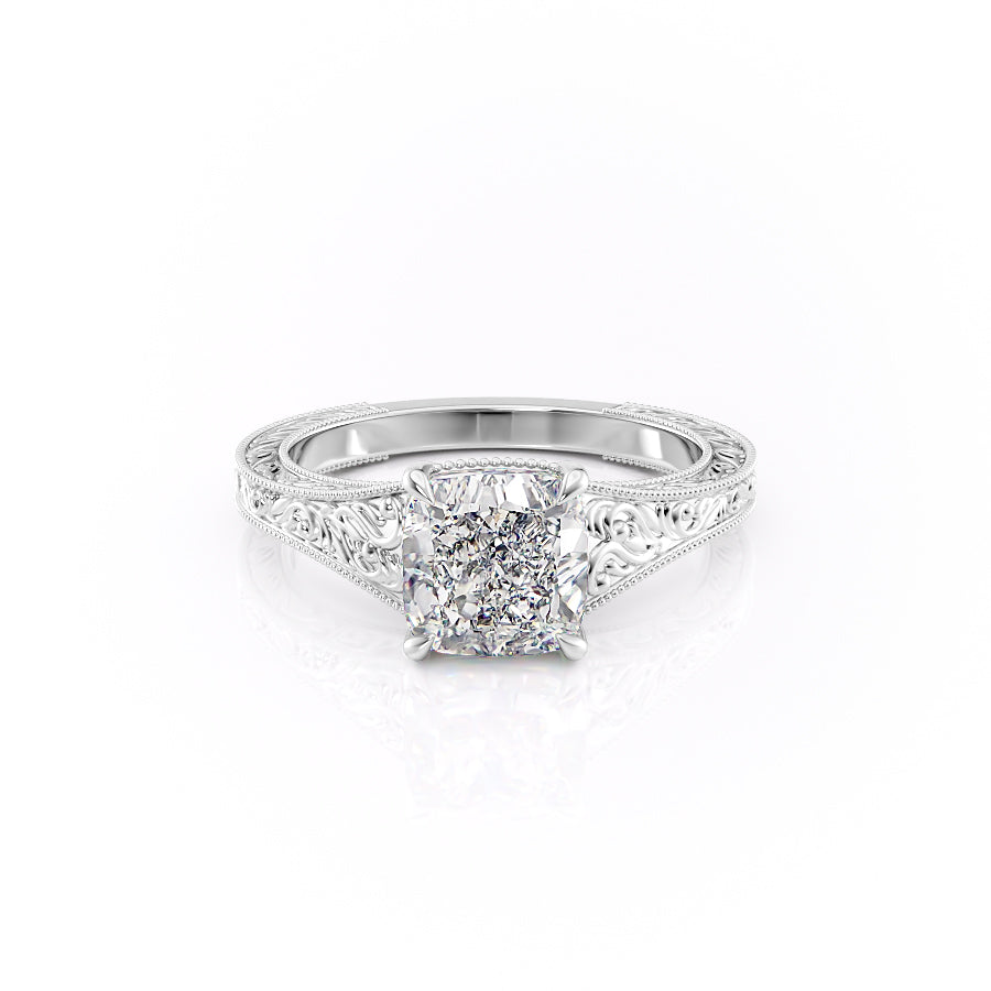 The Farrah Set With A Cushion Lab Diamond-L'Amour Brilliance #material_white