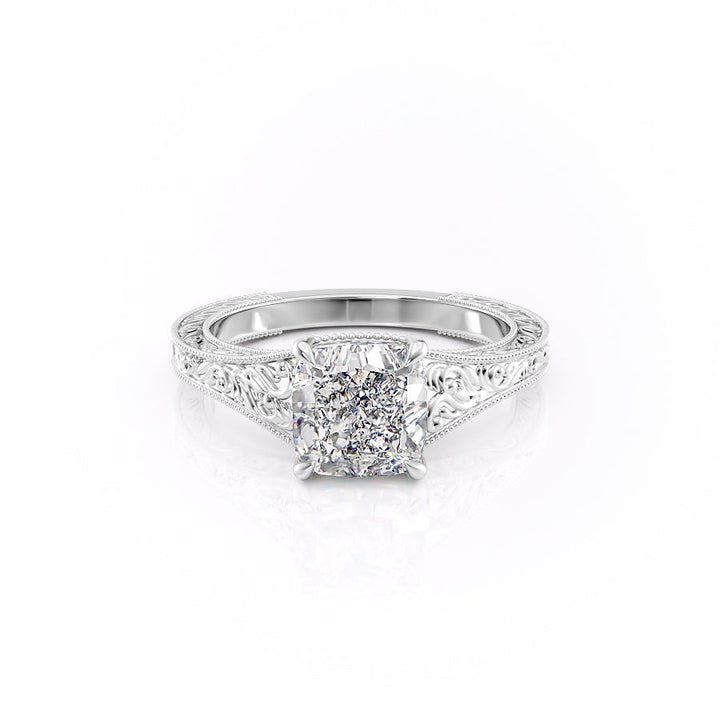 The Farrah Set With A Cushion Lab Diamond-L'Amour Brilliance #material_white