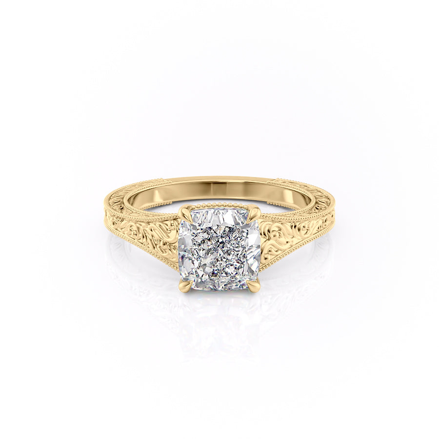 The Farrah Set With A Cushion Lab Diamond-L'Amour Brilliance #material_gold