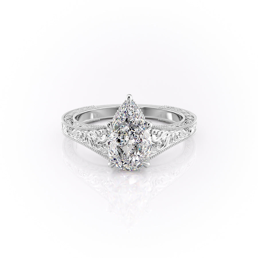 The Farrah Set With A Pear Lab Diamond-L'Amour Brilliance #material_white