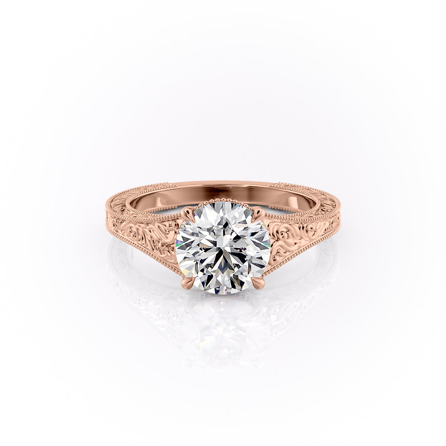 The Farrah Set With A Round Lab Diamond-L'Amour Brilliance #material_rose