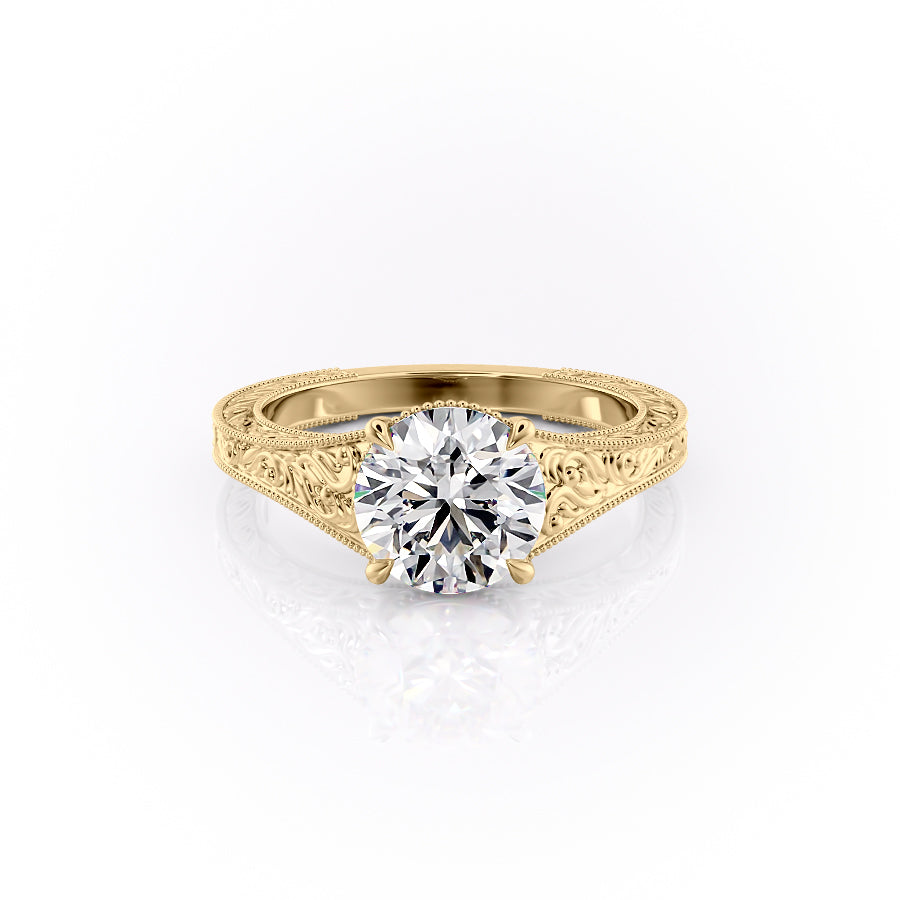 The Farrah Set With A Round Lab Diamond-L'Amour Brilliance #material_gold