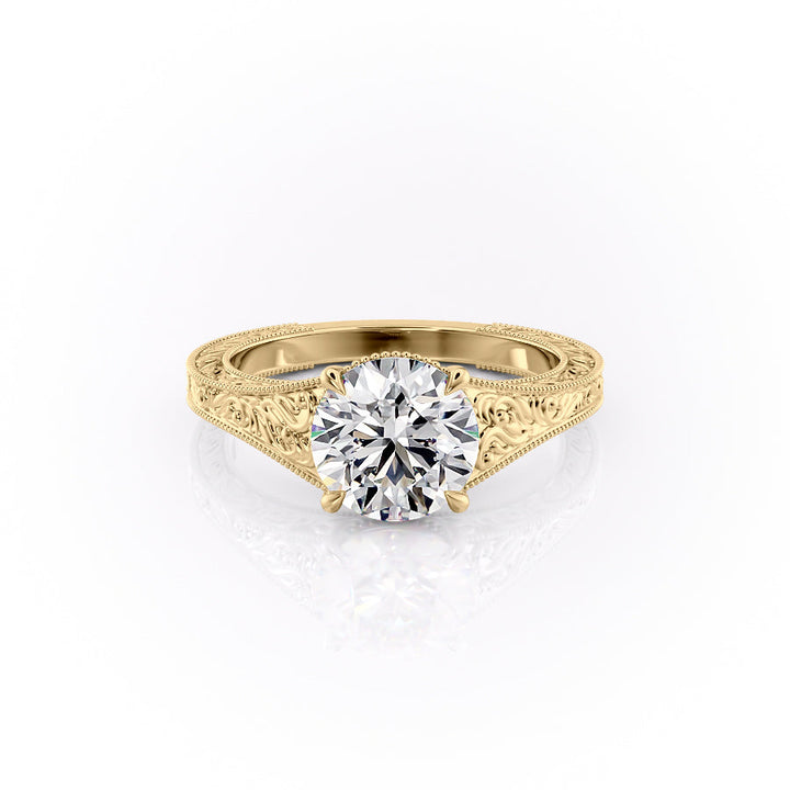 The Farrah Set With A Round Lab Diamond-L'Amour Brilliance #material_gold