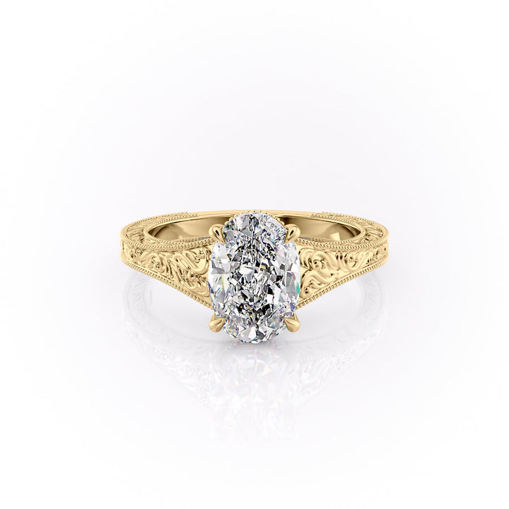 The Farrah Set With An Oval Lab Diamond-L'Amour Brilliance #material_gold