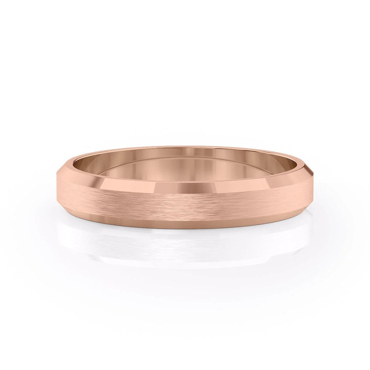 The Gabriel Wedding Bands Matte 14K Rose#material_14k-rose