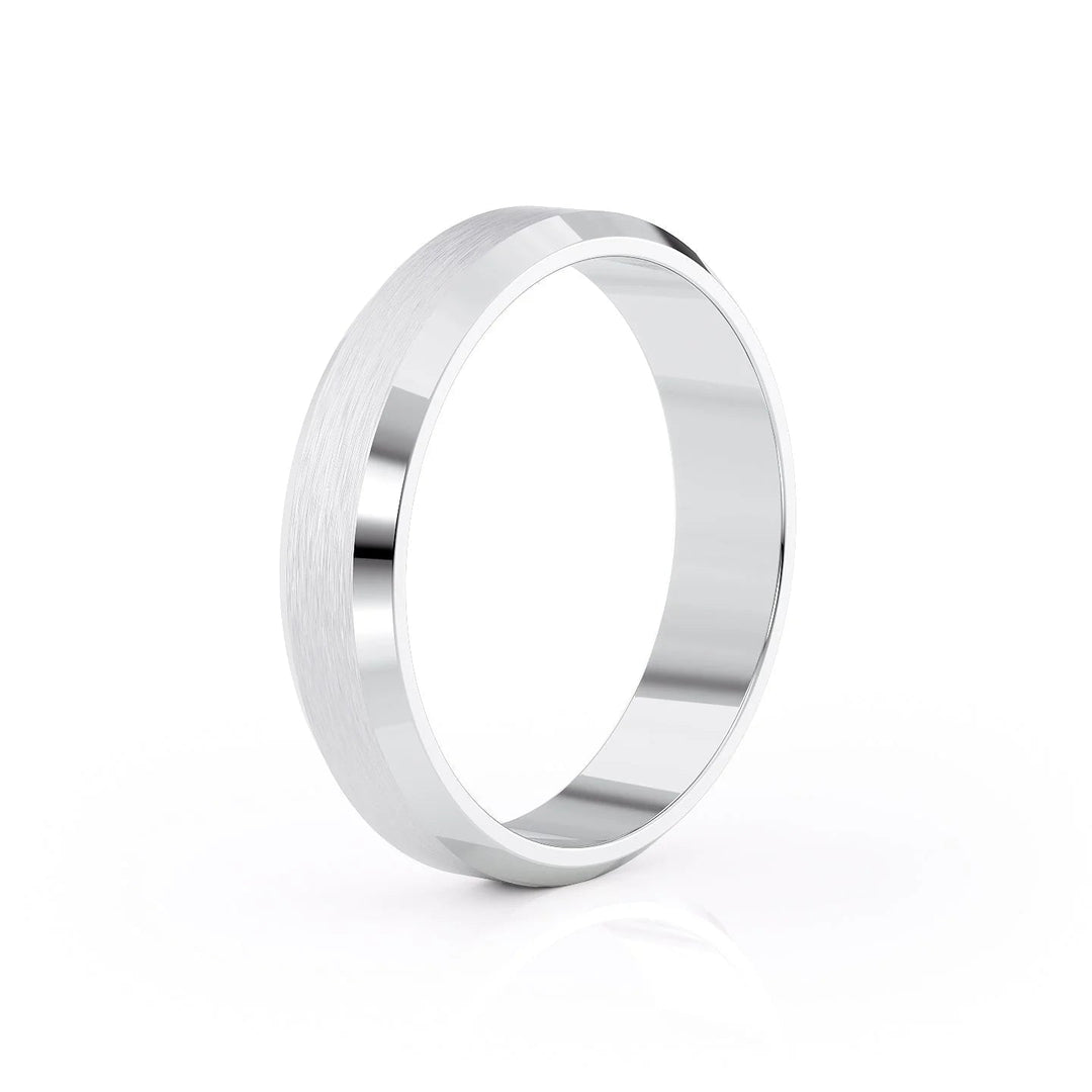 The Gabriel Wedding Bands Matte 14K White#material_14k-white