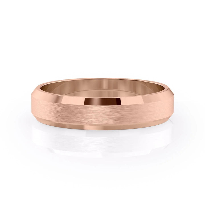 The Gabriel Wedding Bands Matte 18K Rose#material_18k-rose