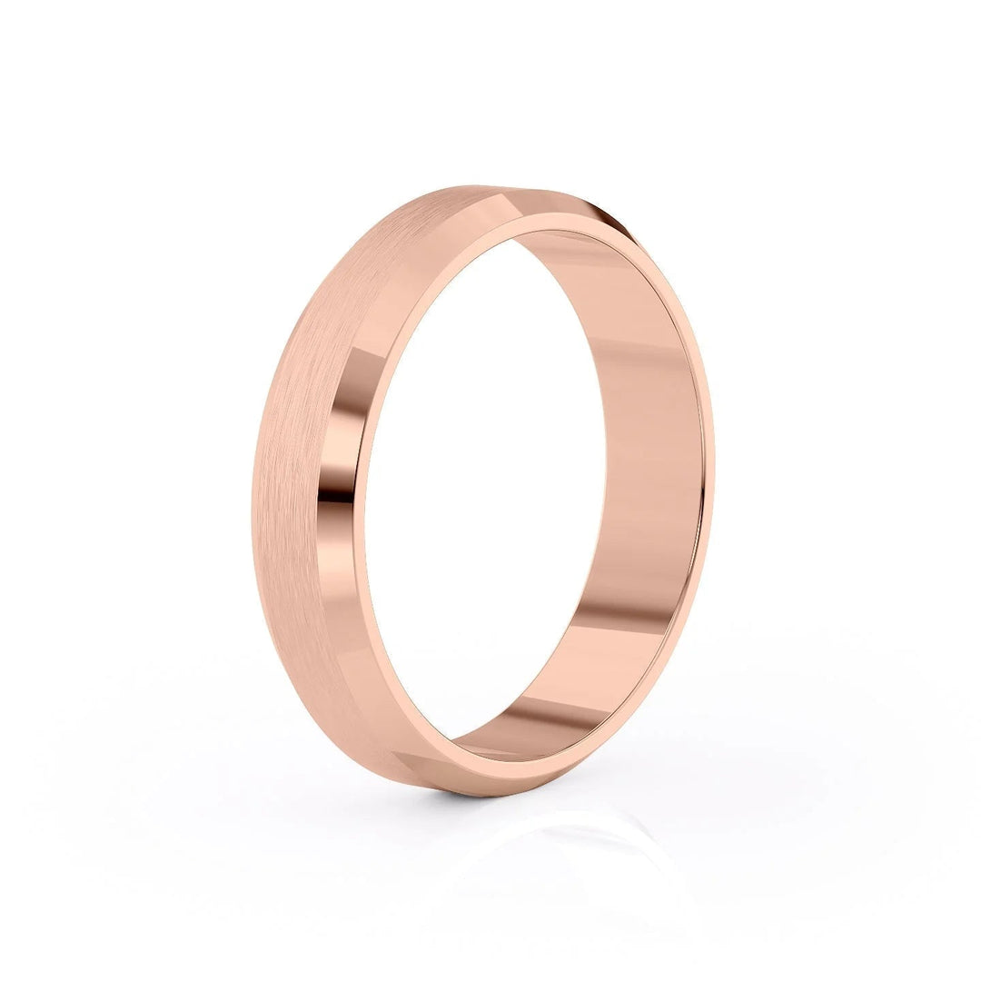 The Gabriel Wedding Bands Matte 18K Rose#material_18k-rose