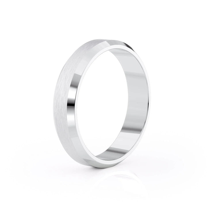 The Gabriel Wedding Bands Matte 18K White#material_18k-white