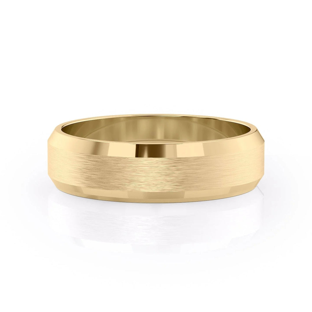 The Gabriel Wedding Bands Matte 14K Gold#material_14k-gold