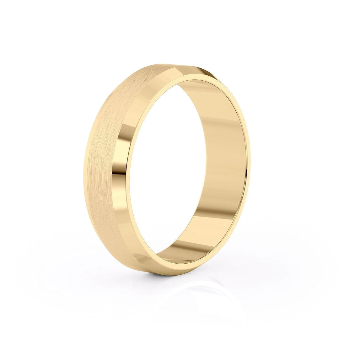 The Gabriel Wedding Bands Matte 14K Gold#material_14k-gold