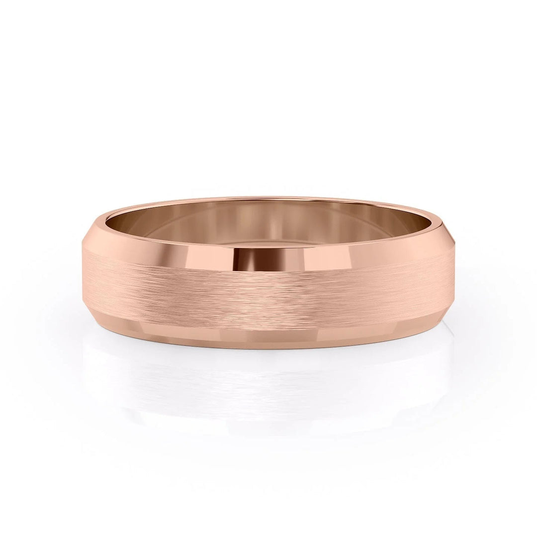 The Gabriel Wedding Bands Matte 14K Rose#material_14k-rose