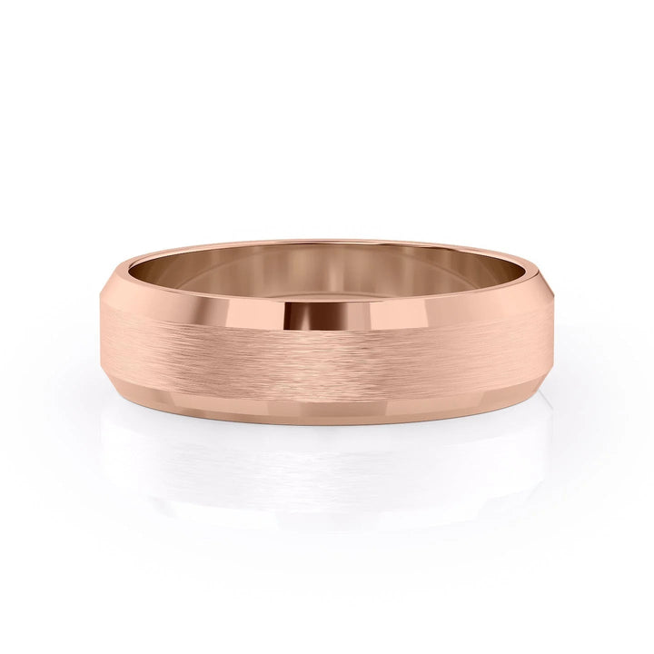 The Gabriel Wedding Bands Matte 14K Rose#material_14k-rose