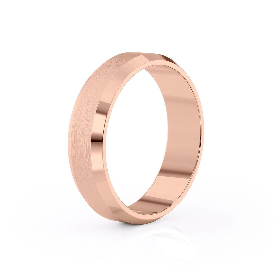 The Gabriel Wedding Bands Matte 14K Rose#material_14k-rose