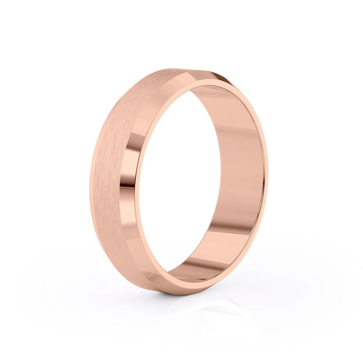 The Gabriel Wedding Bands Matte 14K Rose#material_14k-rose