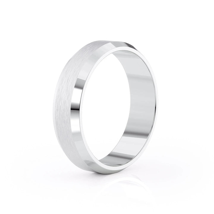 The Gabriel Wedding Bands Matte 14K White#material_14k-white