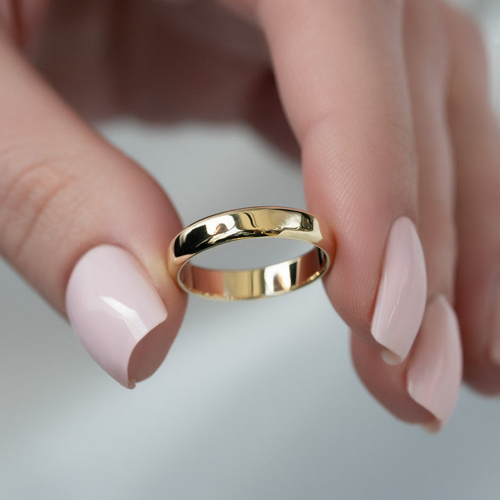 The Gabriel Wedding Bands Polished 14K Gold#material_14k-gold