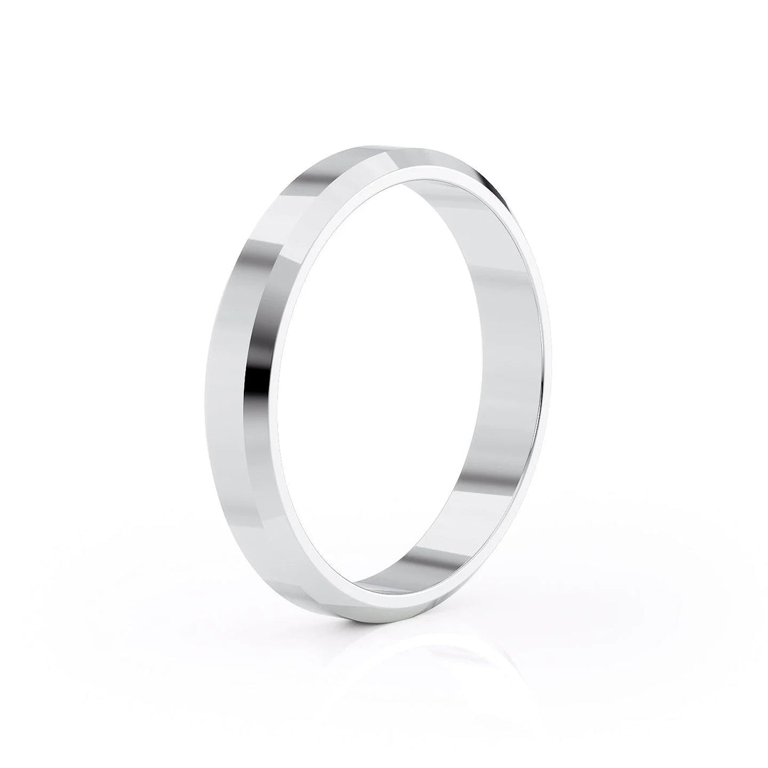 The Gabriel Wedding Bands Polished 14K White#material_14k-white