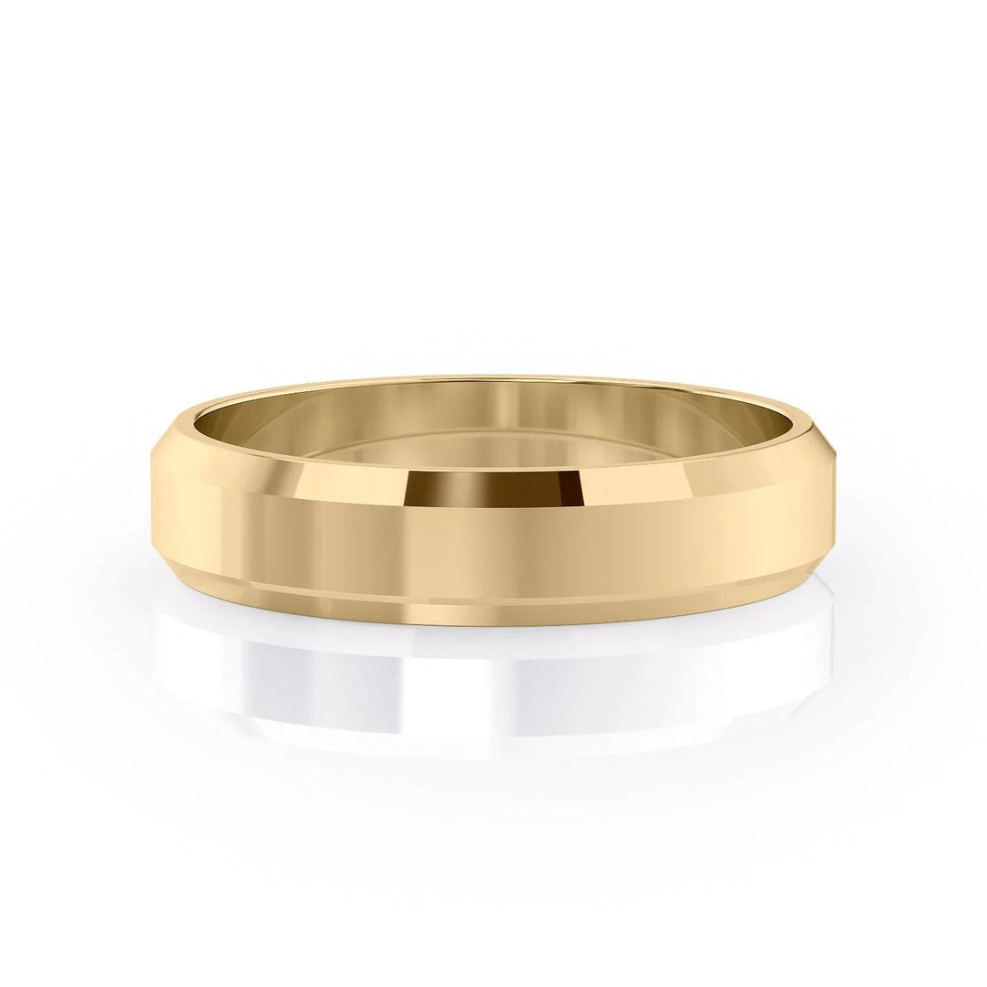 The Gabriel Wedding Bands Polished 14K Gold#material_14k-gold