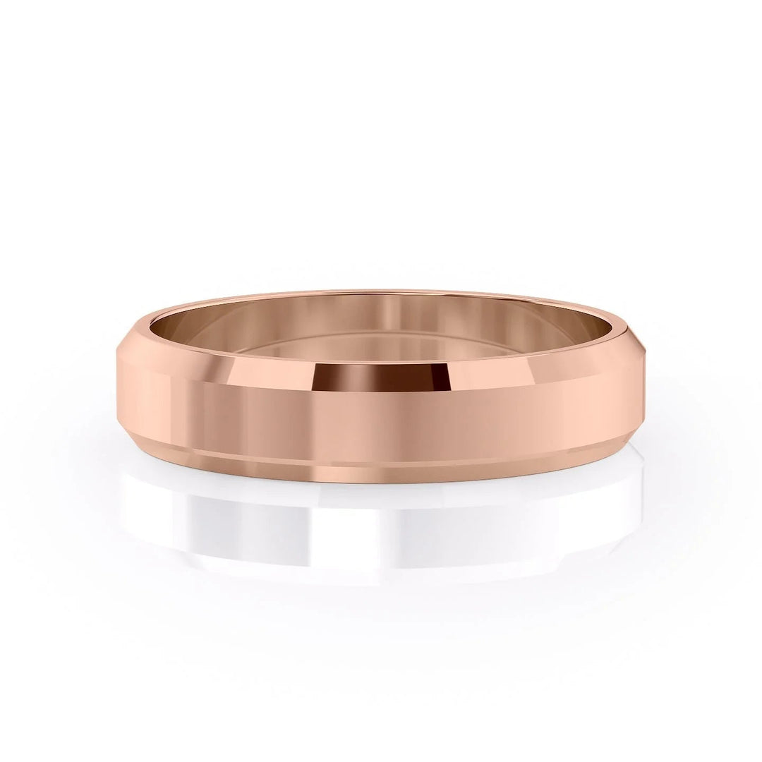 The Gabriel Wedding Bands Polished 14K Rose#material_14k-rose