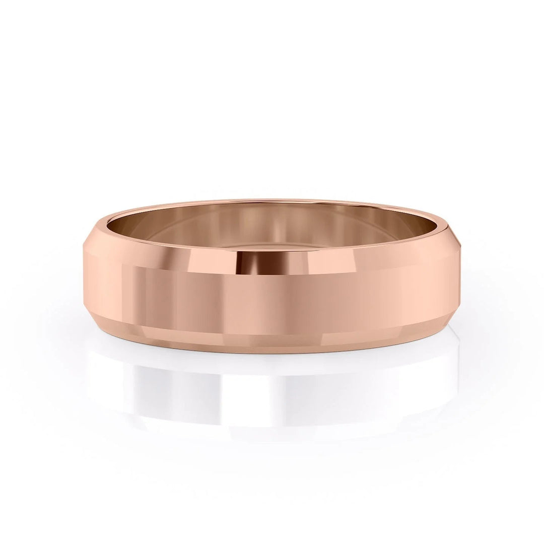 The Gabriel Wedding Bands Polished 14K Rose#material_14k-rose