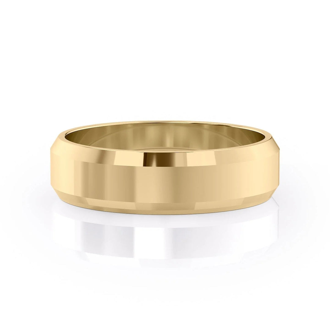 The Gabriel Wedding Bands Polished 18K Gold#material_18k-gold